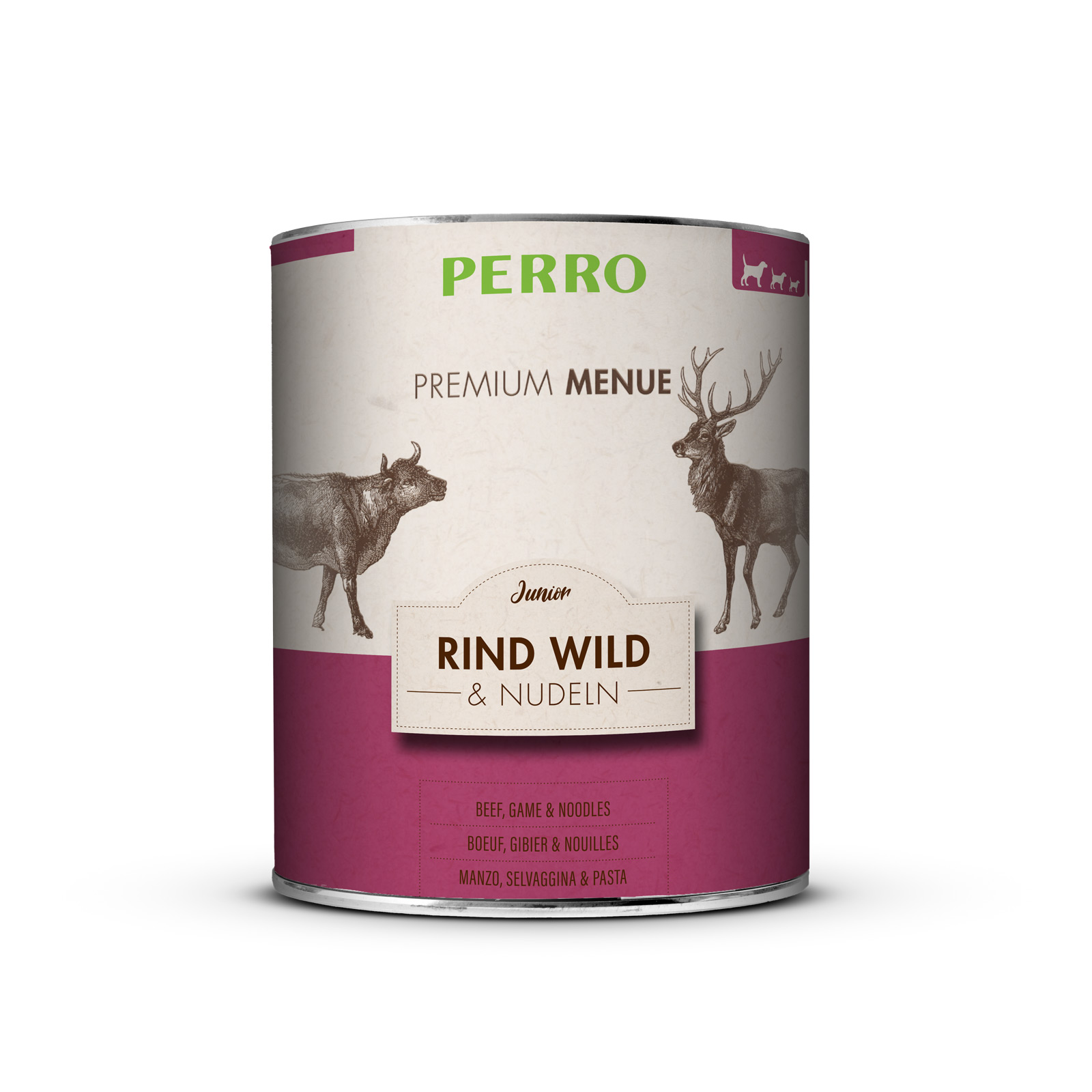 PERRO Premium Menue Junior Rind, Wild und Nudeln