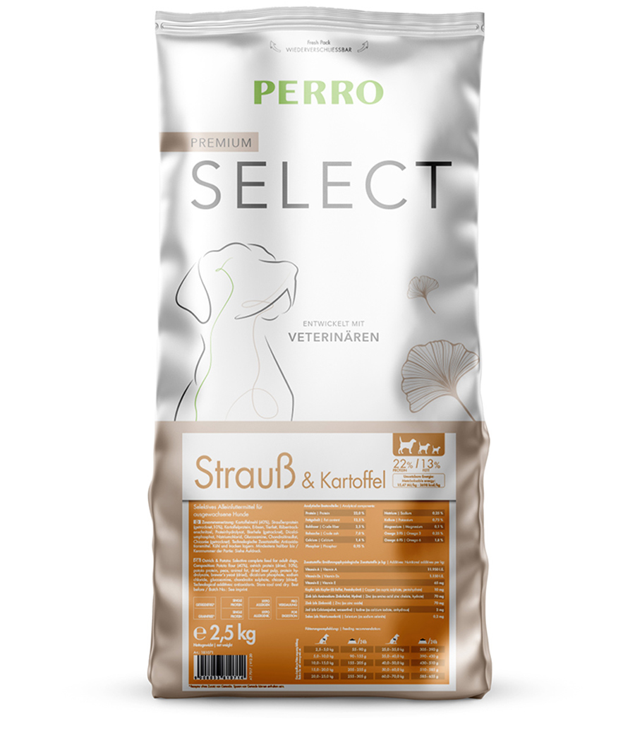 PERRO Select Grainfree Strauß & Kartoffel