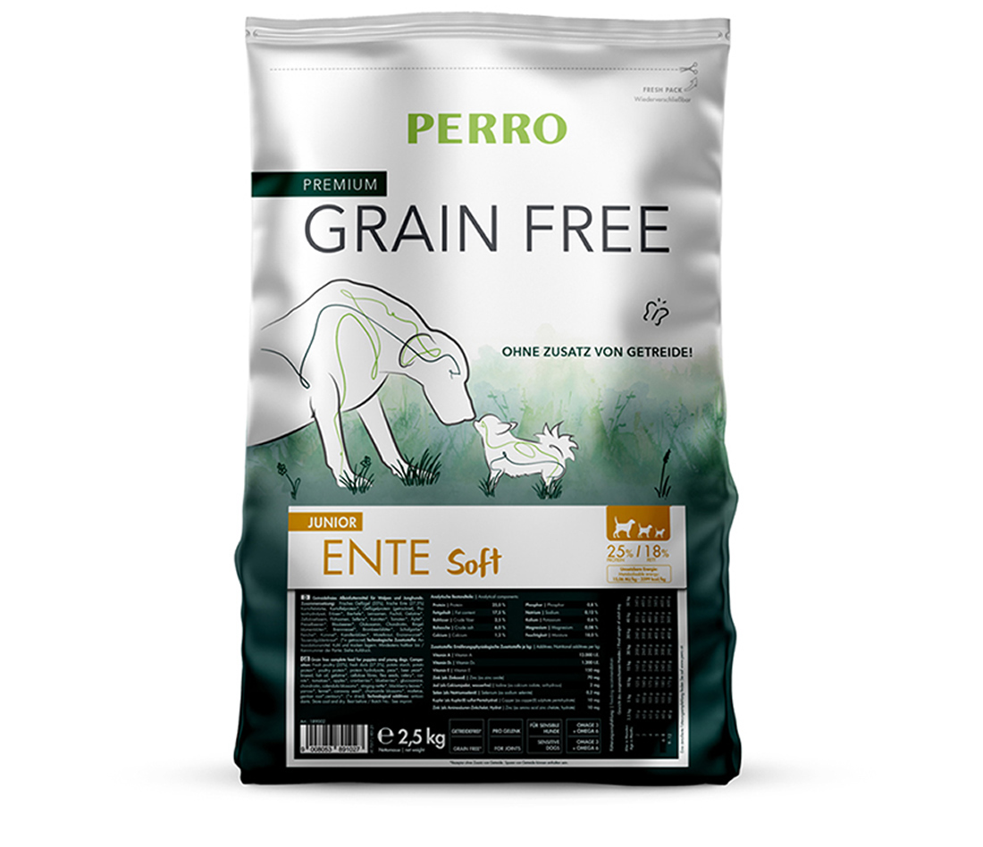 PERRO Grain Free Junior Ente Soft