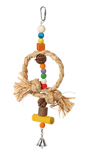 Vogelspielzeug Nature mit Glocke und Bast