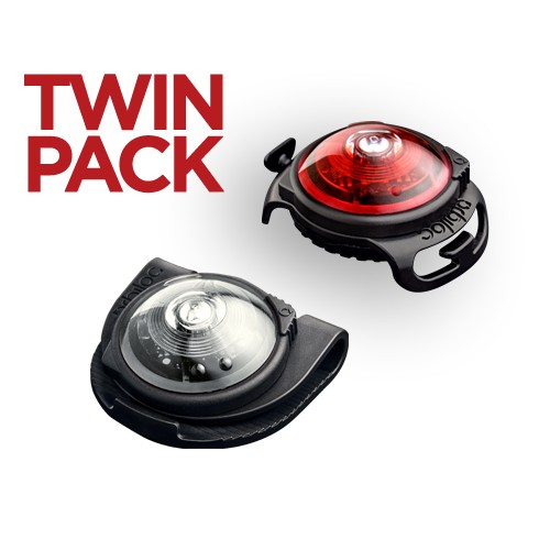 Orbiloc Dog Dual Hundelampen-Doppelpack rot / weiß - "Twin Pack"