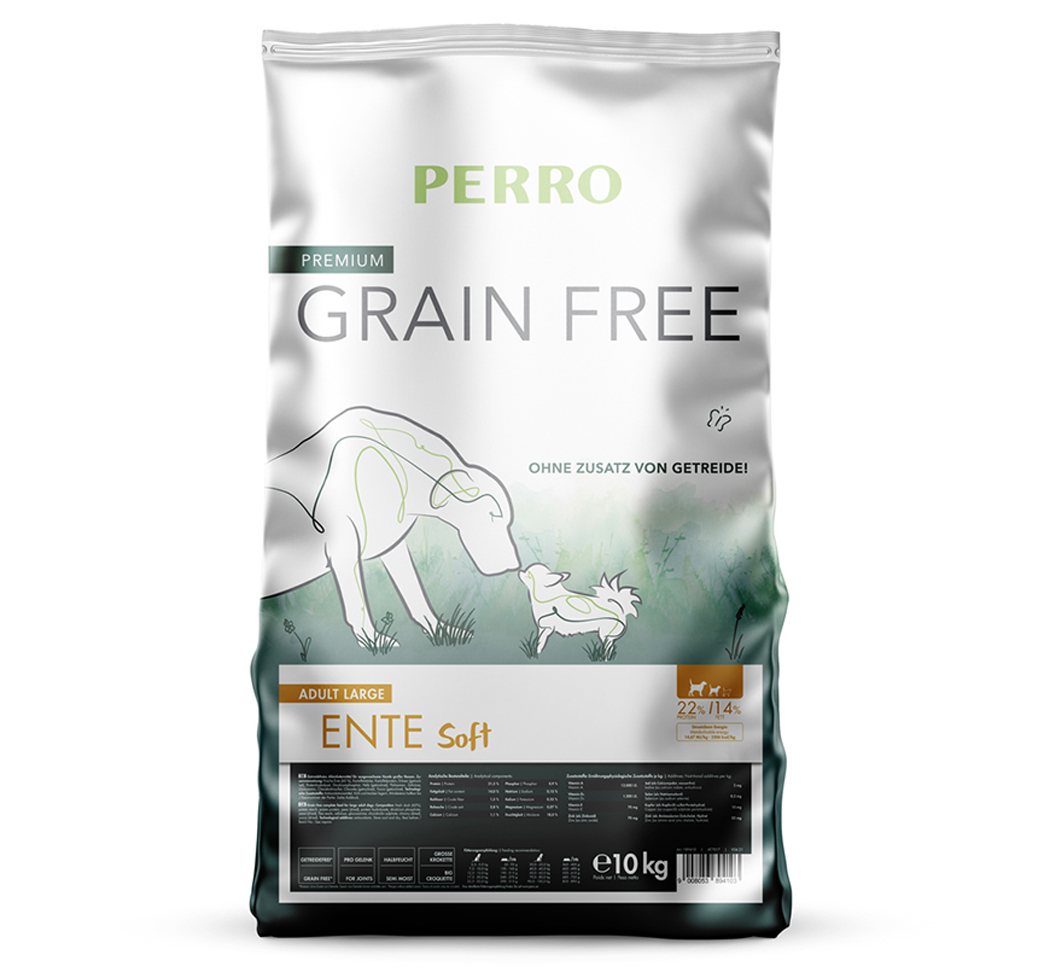 PERRO Grain Free Adult Large Ente Soft
