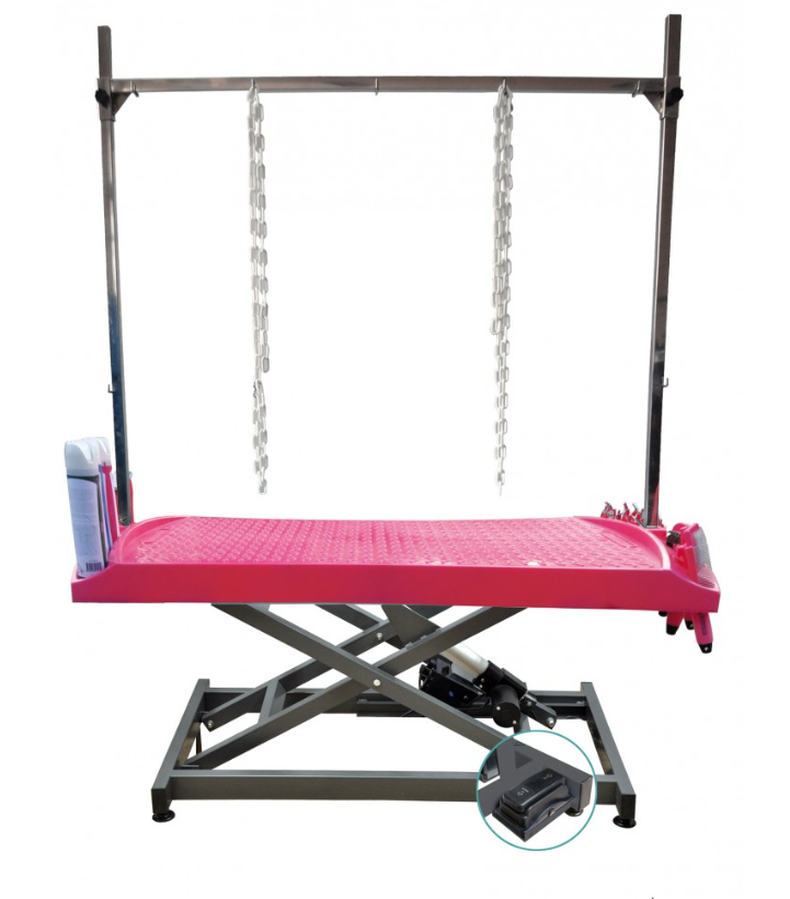 Elektrischer Trimmtisch mit Kunststoffplatte 130 x 60 cm Standard 100 cm