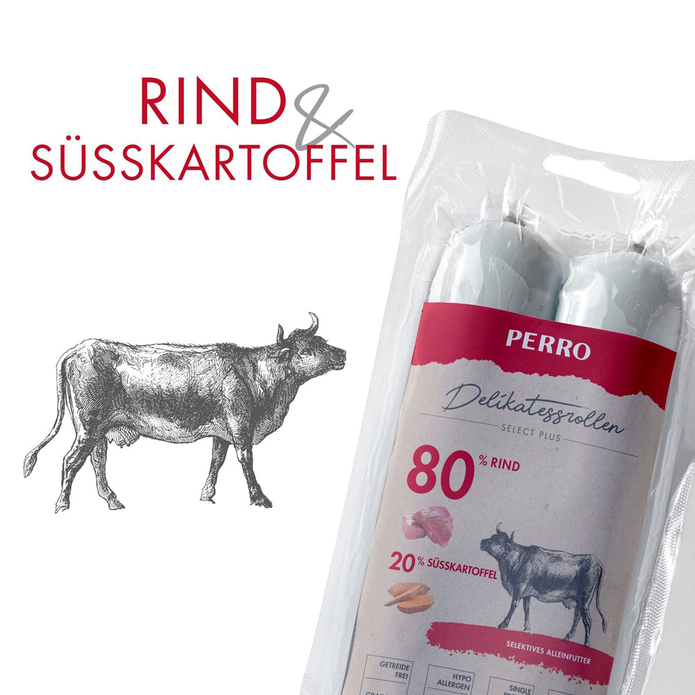 PERRO Delikatessrolle No.3 Rind & Süßkartoffel
