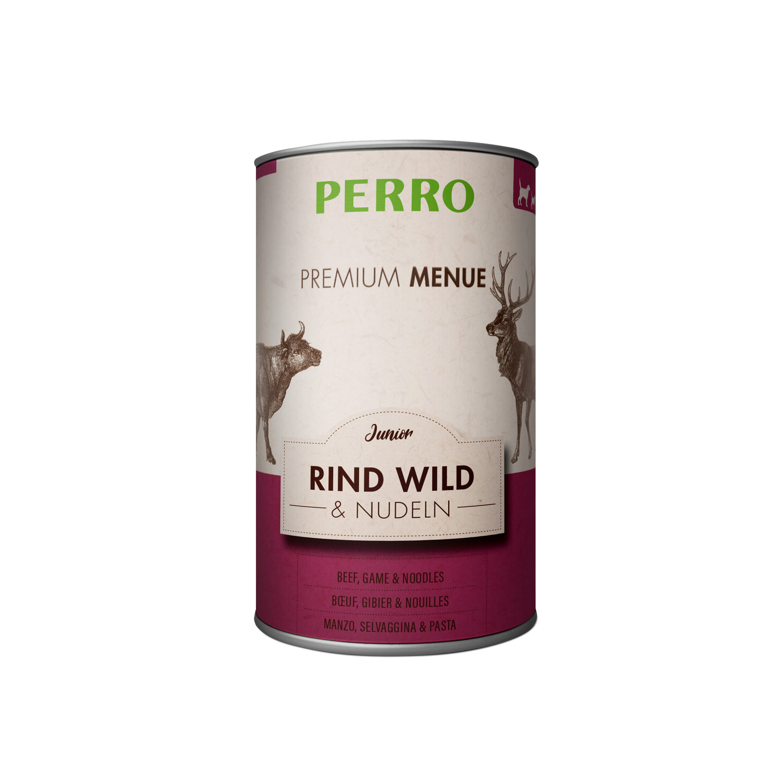 PERRO Premium Menue Junior Rind, Wild und Nudeln