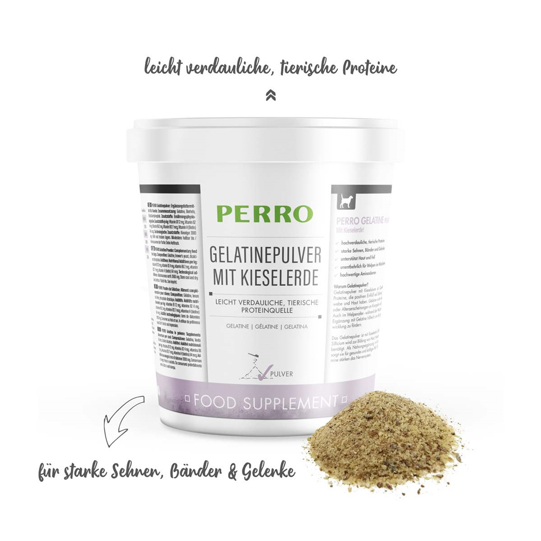PERRO Gelatinepulver mit Kieselsäure