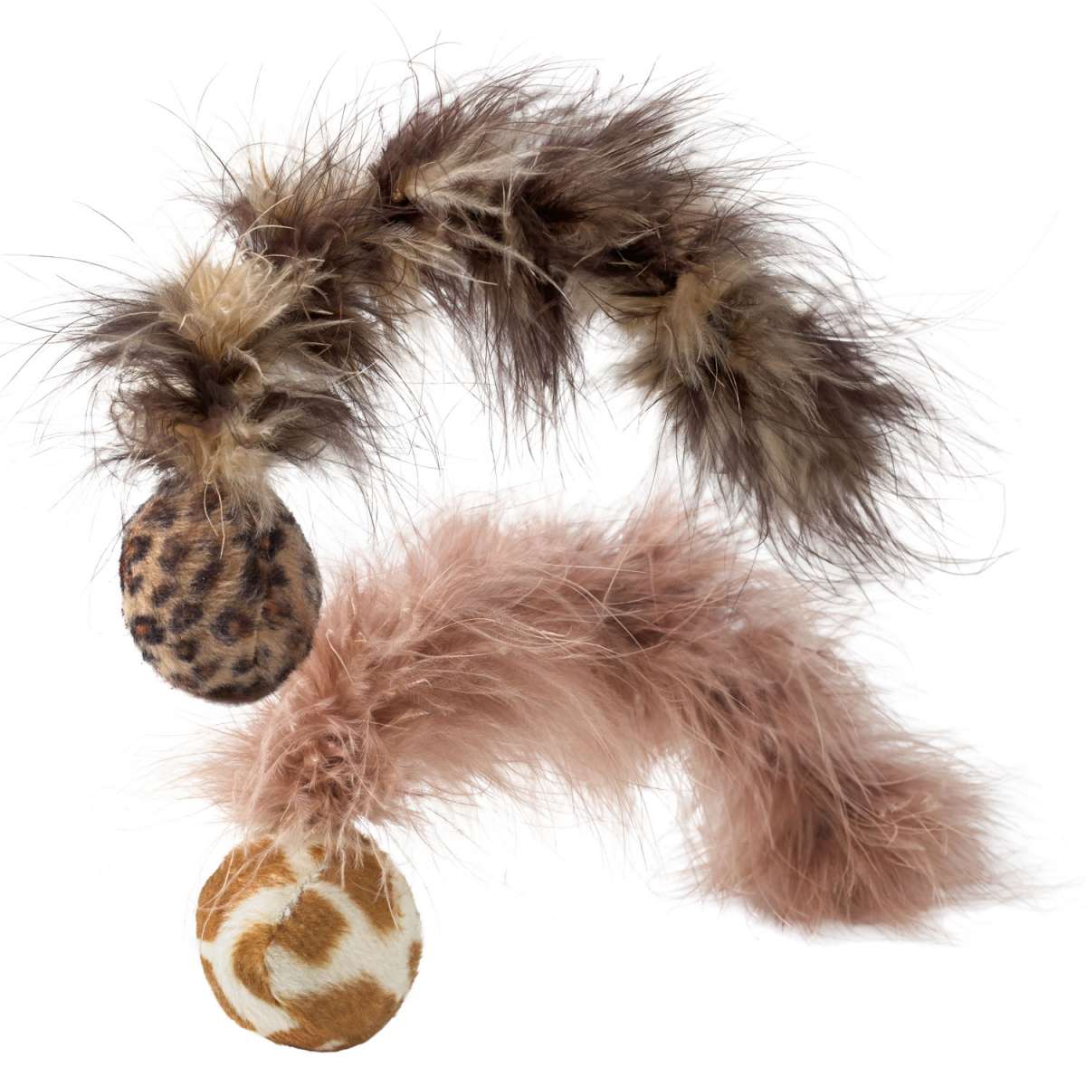 Katzenspielzeug Ball mit Federschwanz und Catnip
