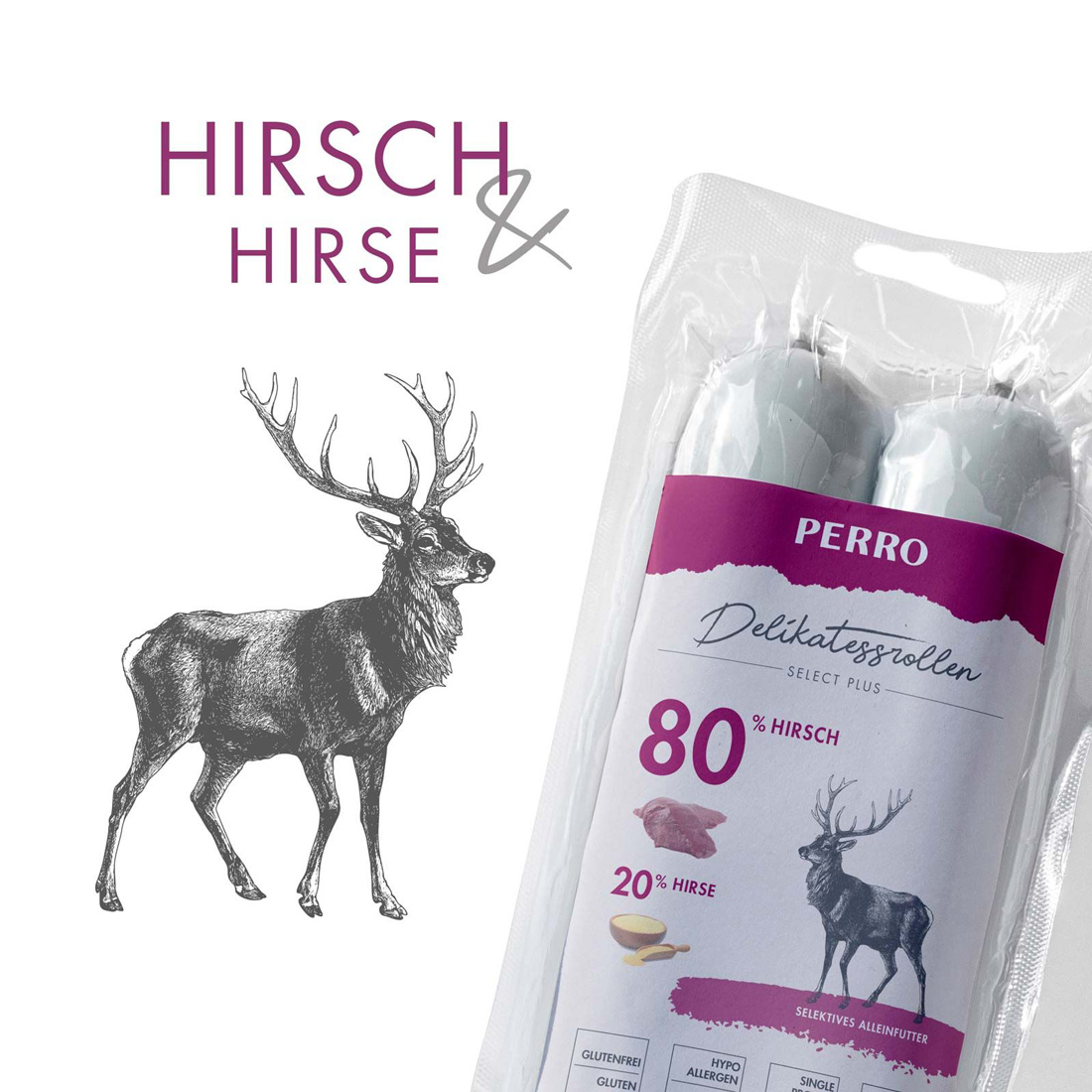 PERRO Delikatessrolle No.2 Hirsch & Hirse